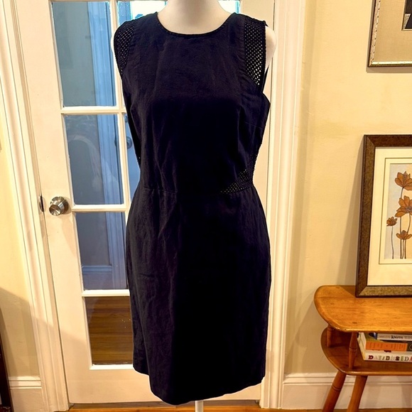 LOFT cotton/linen sleeveless black dress.  Size 4 - Picture 1 of 9